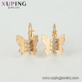 95493 xuping new arrival top grade ajuste zircão cúbico fantasia 18 k ouro hoop brinco com charme borboleta